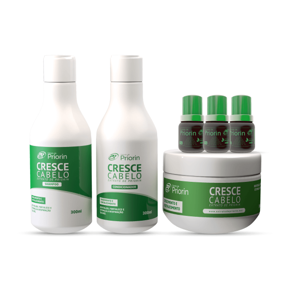 Kit Cresce Cabelo Extrato De Priorin+ 2 Tônicos