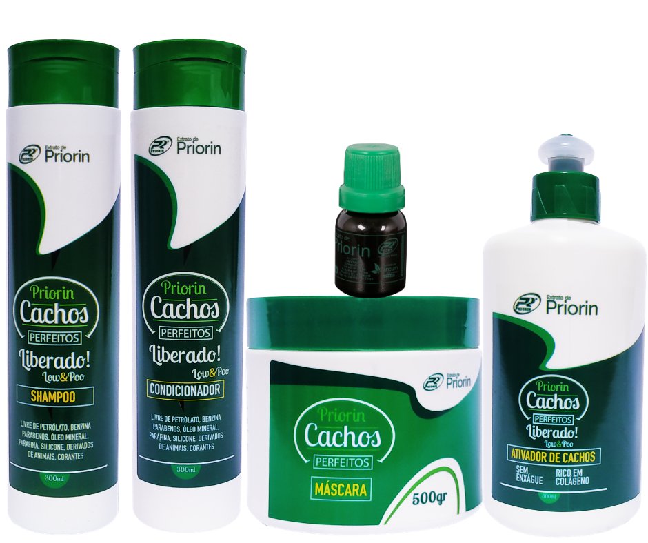 Cachos Perfeitos Extrato de Priorin Cabelo Cacheado Definido 4x