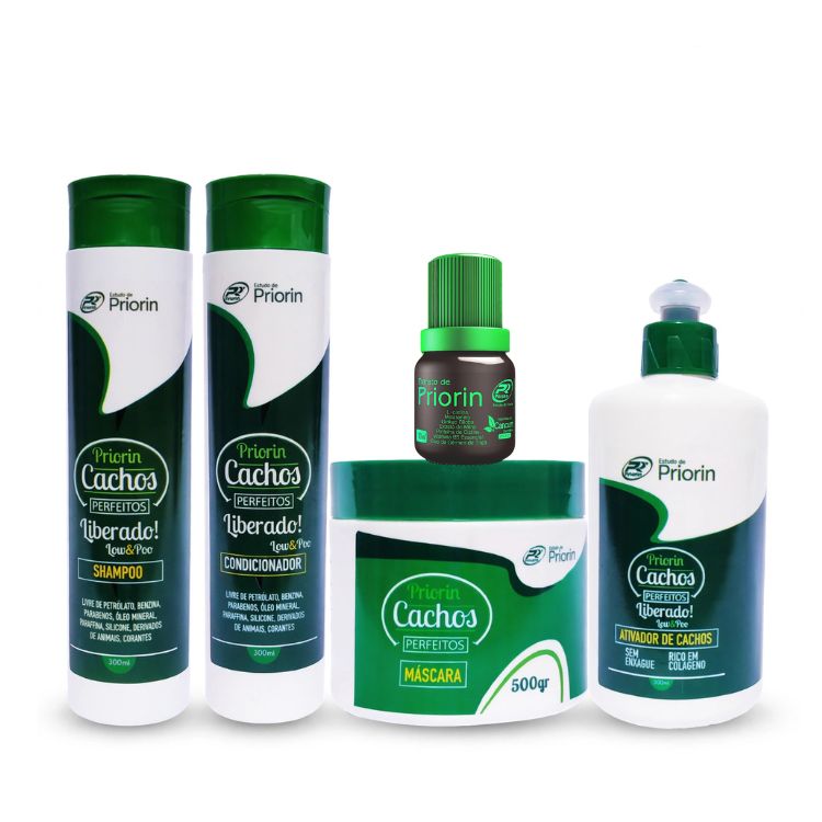 Cachos Perfeitos Extrato de Priorin Cabelo Cacheado Definido 4x